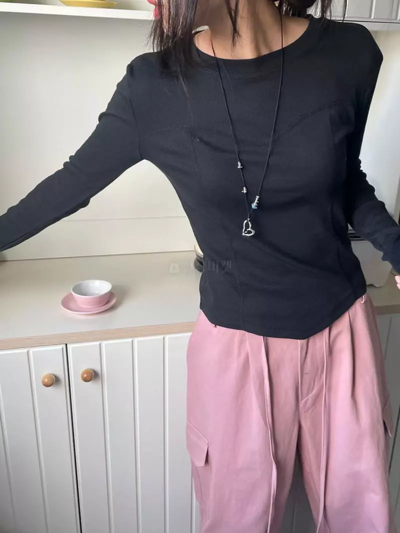 Lovemoment - Korean Women Fashion - #womensfashion - Stitch Rib tee - 5