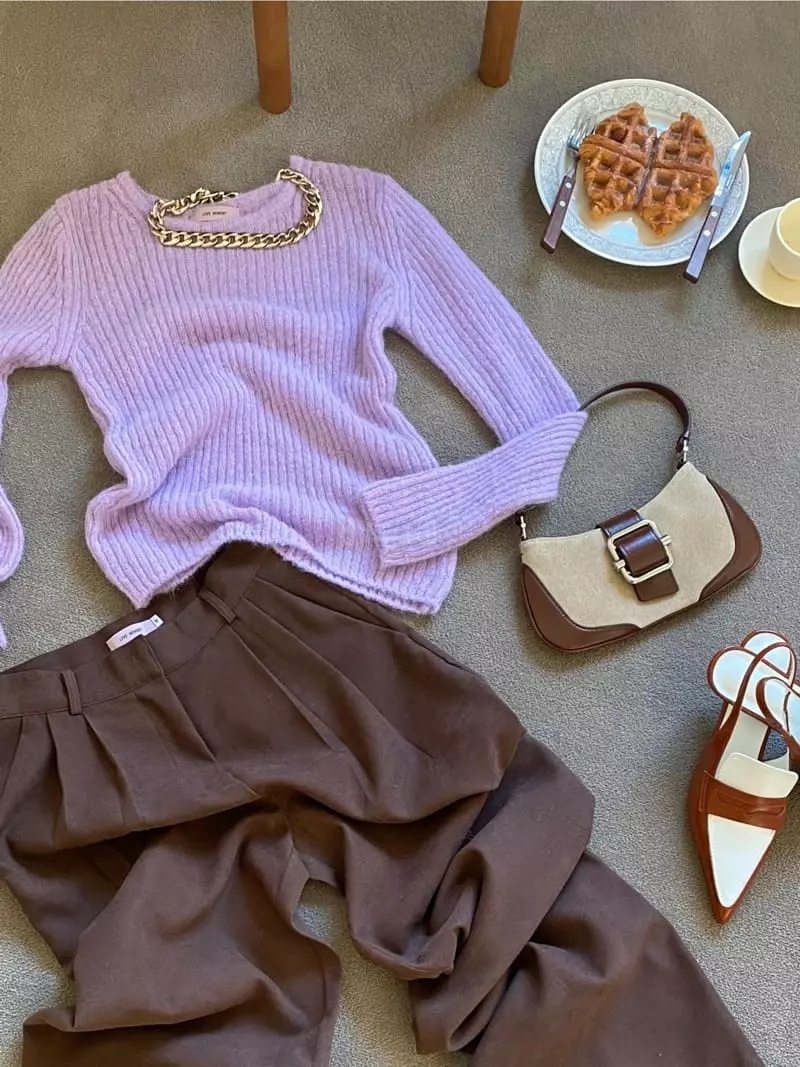 Lovemoment - Korean Women Fashion - #womensfashion - Love Rib Knit Tee - 10