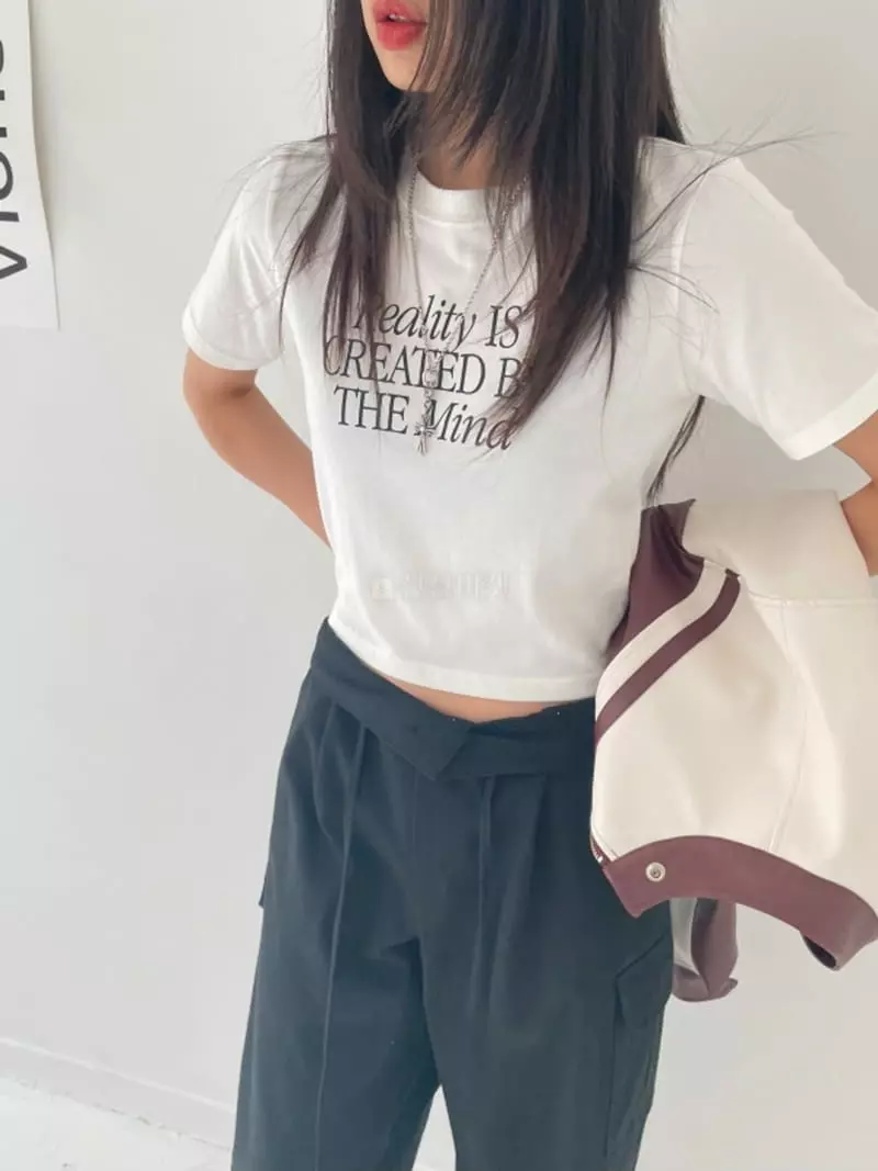 Lovemoment - Korean Women Fashion - #womensfashion - Ma Crop Tee - 7