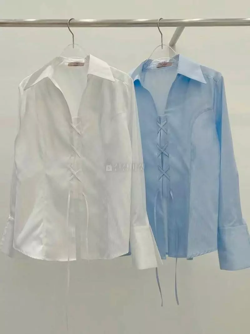 Lovemoment - Korean Women Fashion - #womensfashion - Eyelet Shirt - 5
