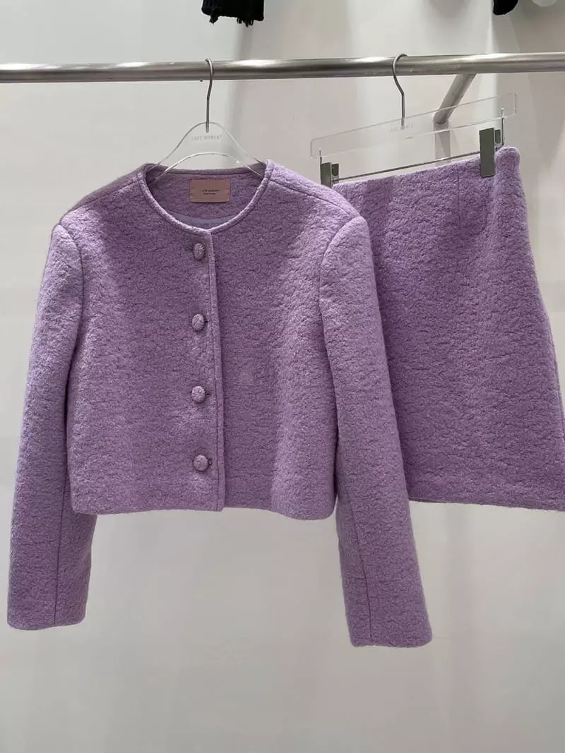 Lovemoment - Korean Women Fashion - #womensfashion - Terry Crop Set