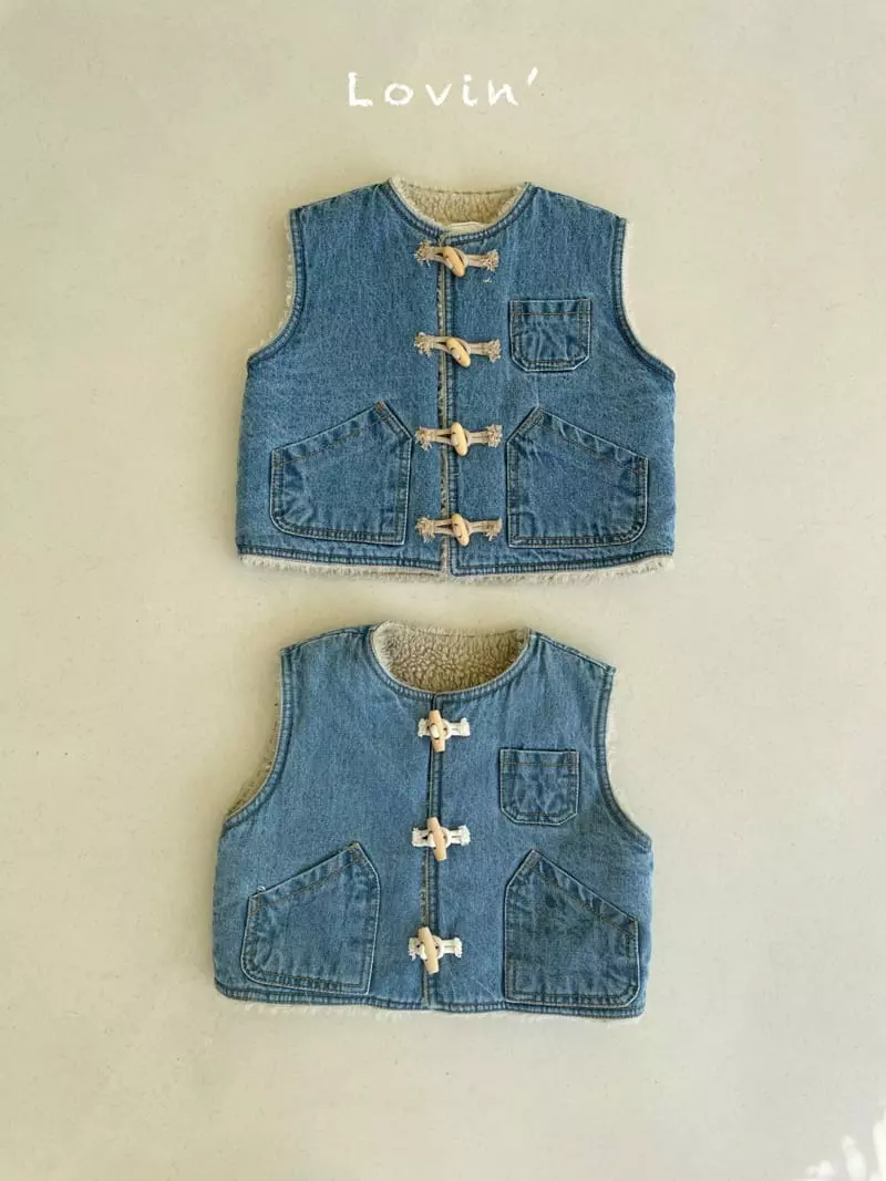 Lovin - Korean Baby Fashion - #babyclothing - Denim Dumble Vest - 3
