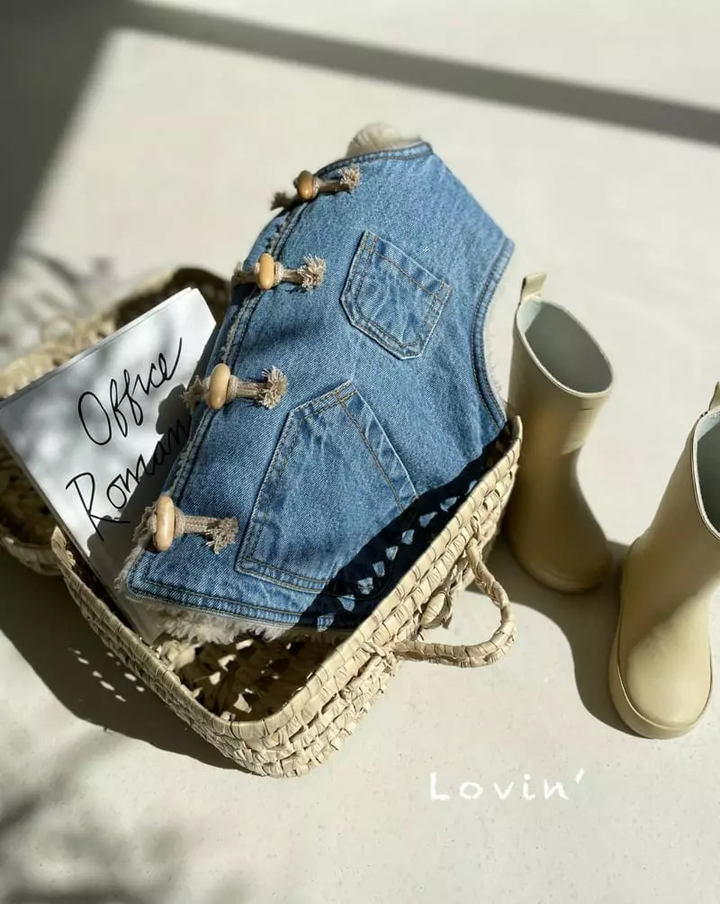 Lovin - Korean Baby Fashion - #babyfever - Denim Dumble Vest - 5