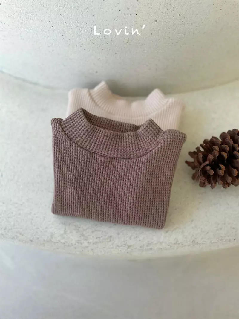 Lovin - Korean Children Fashion - #childofig - Waffle Turtleneck Tee - 6