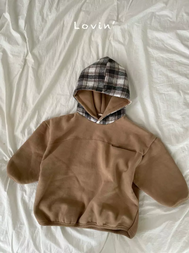 Lovin - Korean Children Fashion - #designkidswear - Check Hoody Tee - 2