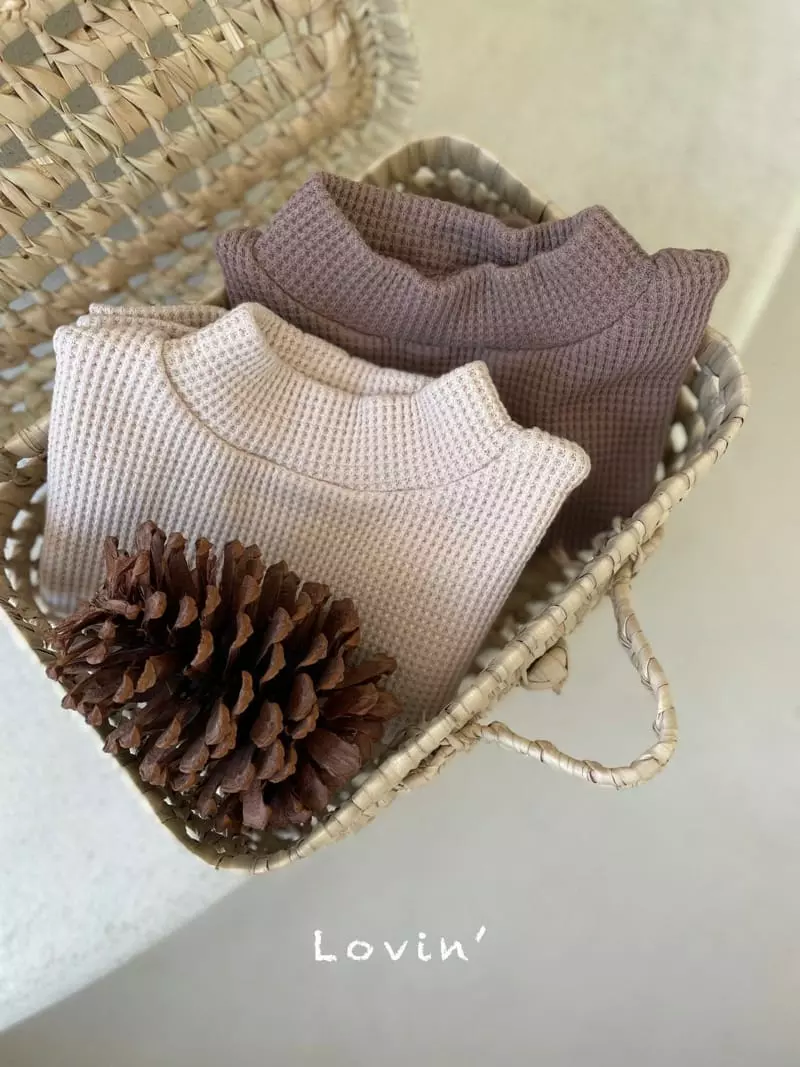 Lovin - Korean Children Fashion - #designkidswear - Waffle Turtleneck Tee - 9