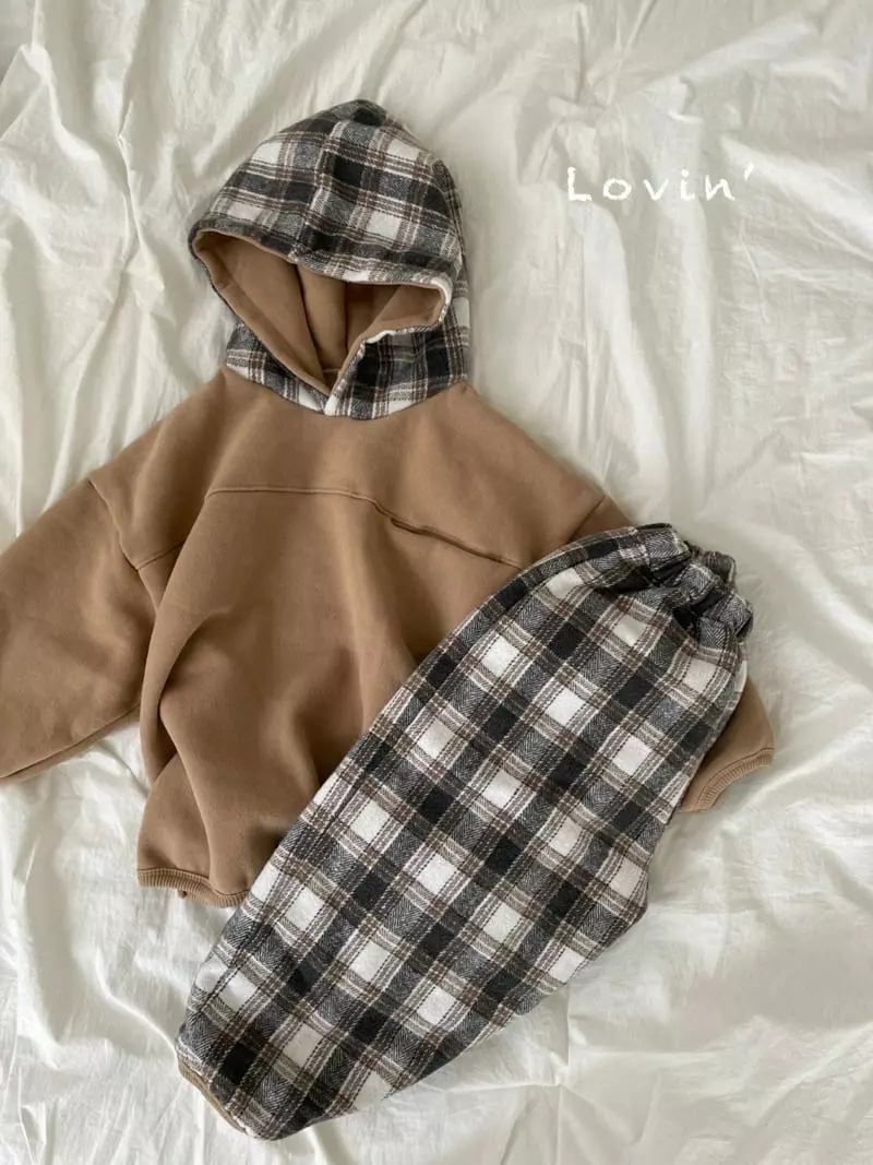 Lovin - Korean Children Fashion - #discoveringself - Check Hoody Tee - 3