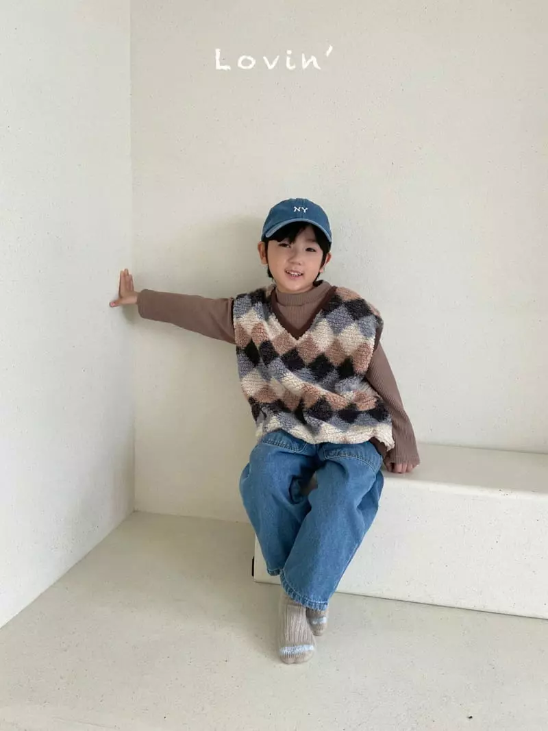 Lovin - Korean Children Fashion - #fashionkids - Argyle Vest - 7