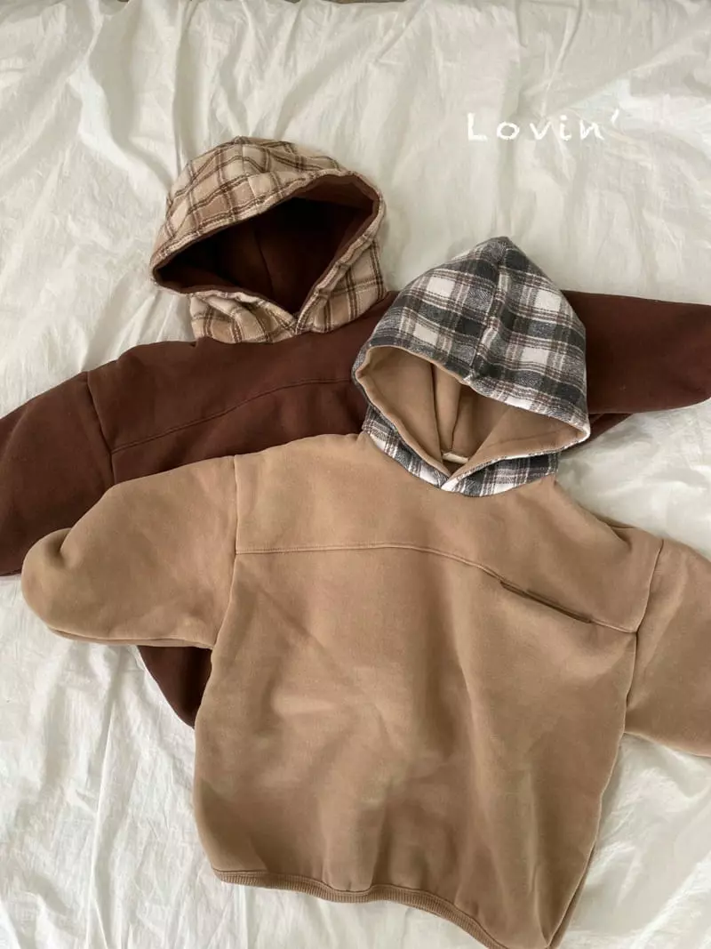Lovin - Korean Children Fashion - #discoveringself - Check Hoody Tee - 4
