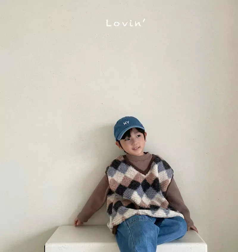 Lovin - Korean Children Fashion - #kidsshorts - Argyle Vest - 8