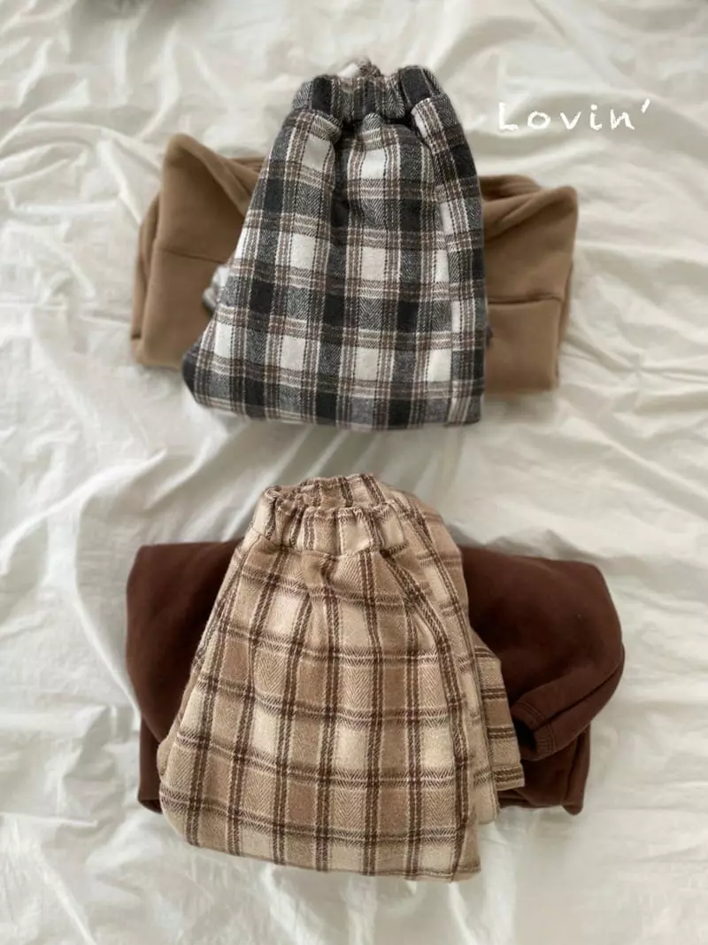 Lovin - Korean Children Fashion - #fashionkids - Everyday check Pants - 4