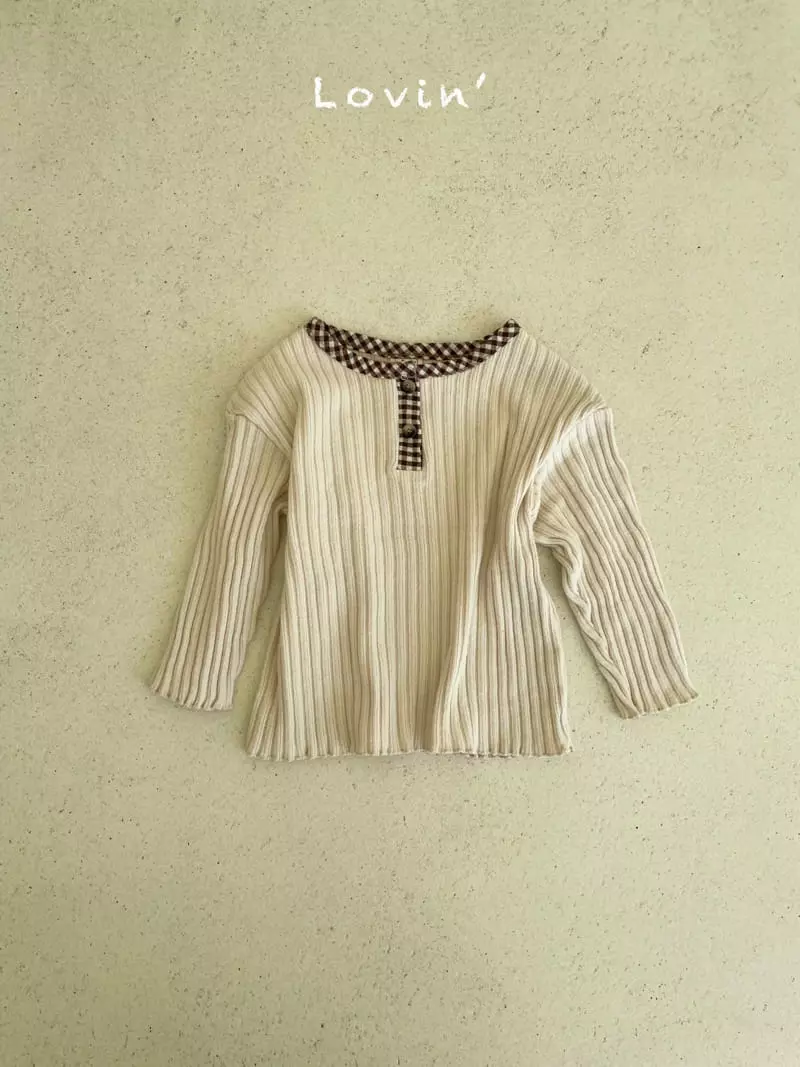 Lovin - Korean Children Fashion - #kidsshorts - Small Rib Tee - 2