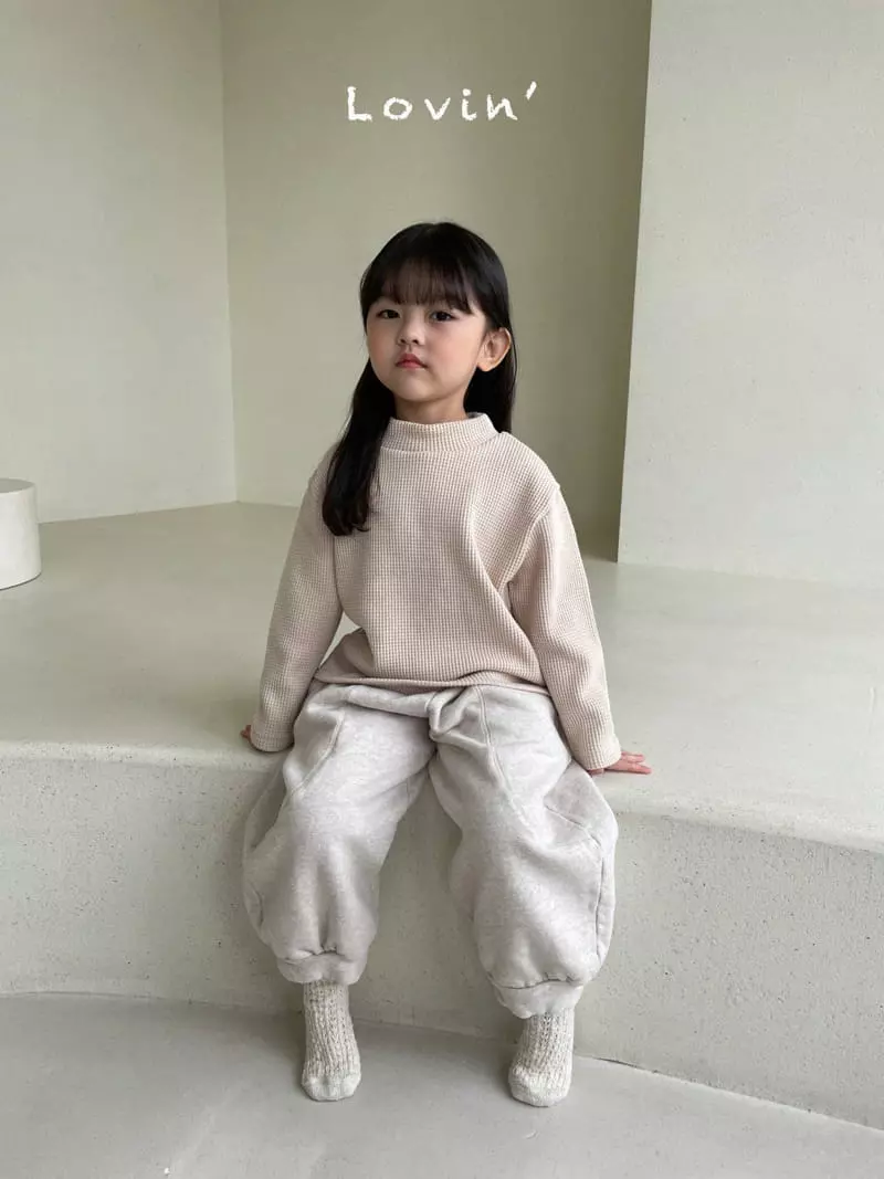 Lovin - Korean Children Fashion - #kidsshorts - Waffle Turtleneck Tee - 12