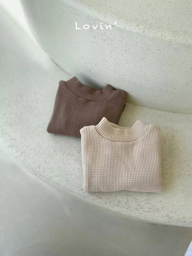 Lovin - Korean Children Fashion - #magicofchildhood - Waffle Turtleneck Tee - 4