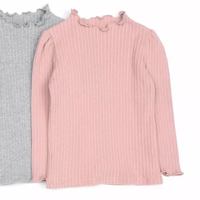 Lydia - Korean Children Fashion - #kidsshorts - Alice Rib Turtleneck Tee - 3