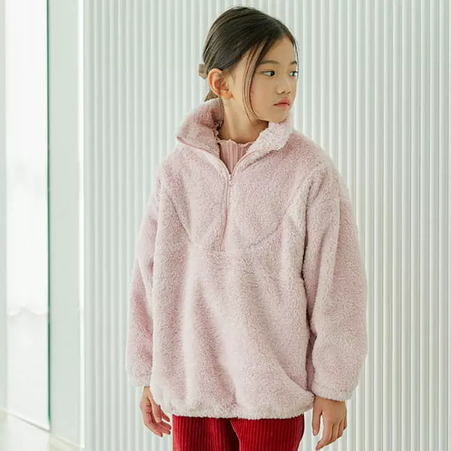 Lydia - Korean Children Fashion - #kidsstore - Bishon Half Zip-up - 2