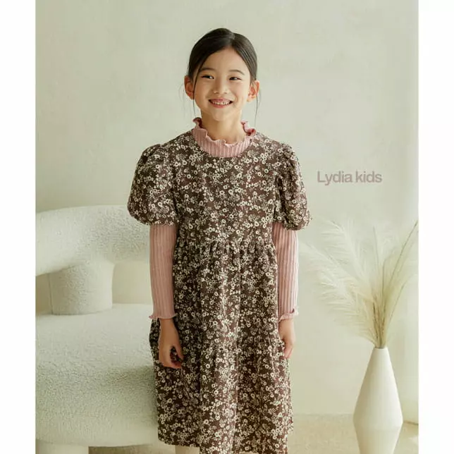 Lydia - Korean Children Fashion - #prettylittlegirls - Veloure Flower One-piece - 3