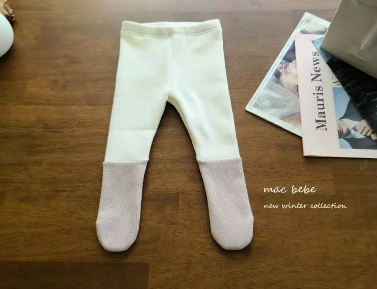Mac - Korean Baby Fashion - #babyclothing - Bebe Fleece Foot Leggings - 6