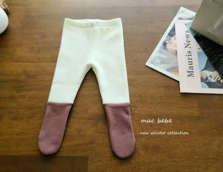 Mac - Korean Baby Fashion - #babyfashion - Bebe Fleece Foot Leggings - 7