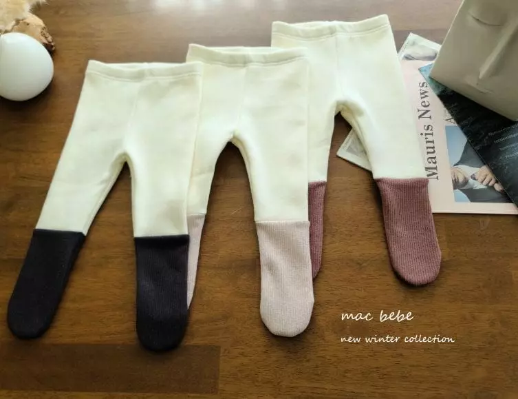 Mac - Korean Baby Fashion - #babyfever - Bebe Fleece Foot Leggings - 8