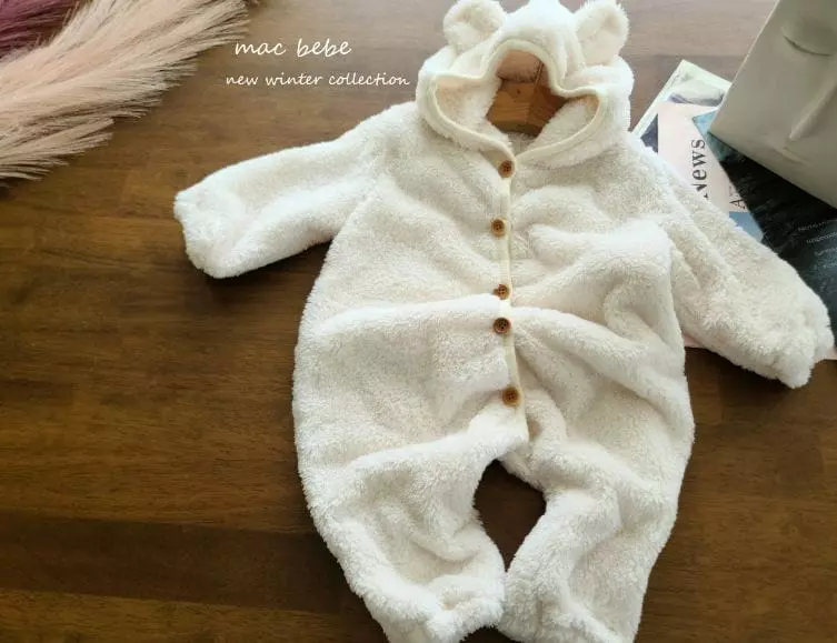Mac - Korean Baby Fashion - #babyootd - Bear Hoody All In One Overalls - 9