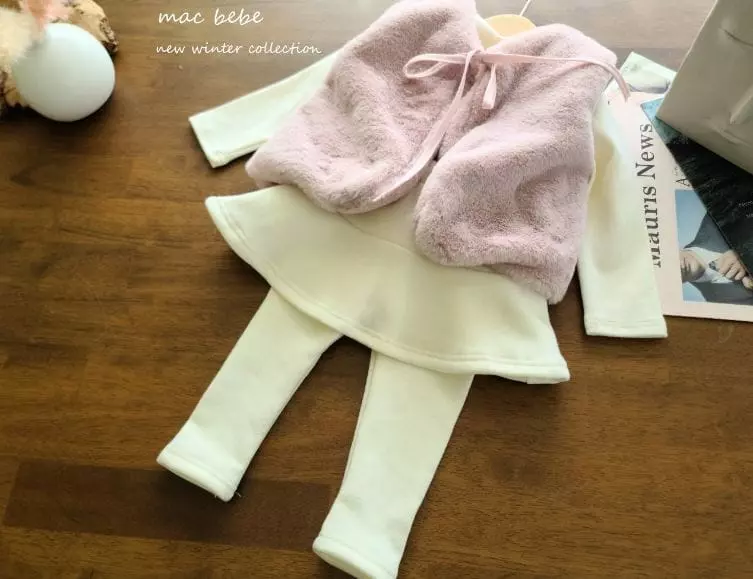 Mac - Korean Children Fashion - #designkidswear - Mink Skirt Leggings - 3