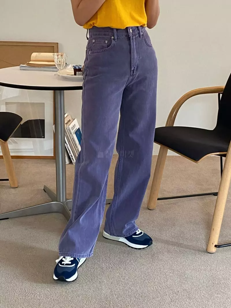 Made - Korean Women Fashion - #momslook - Purple Jeans - 3