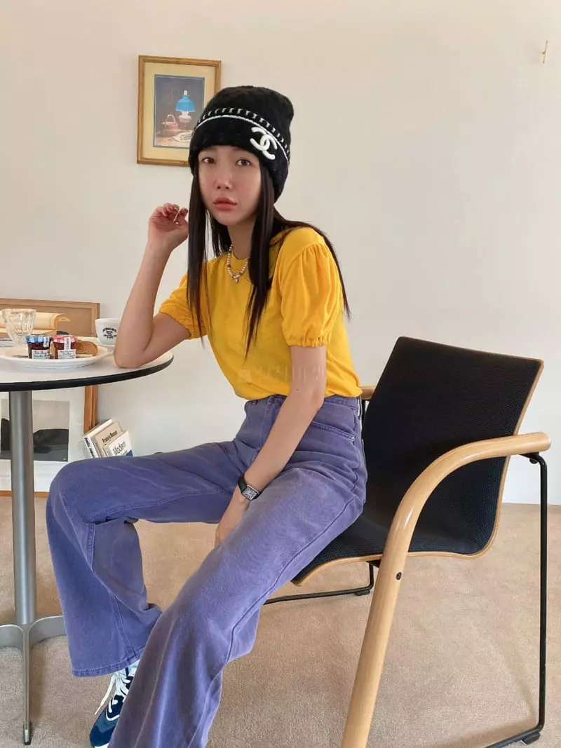 Made - Korean Women Fashion - #momslook - Purple Jeans - 5