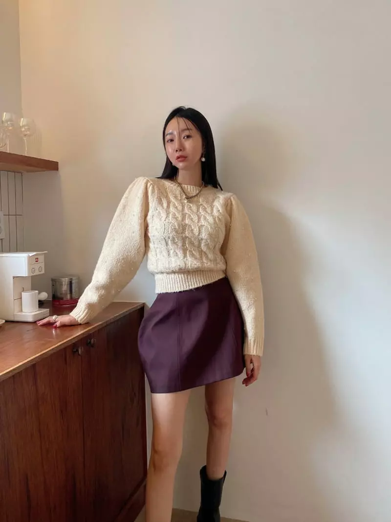 Made - Korean Women Fashion - #momslook - Pearl Knit Tee - 3