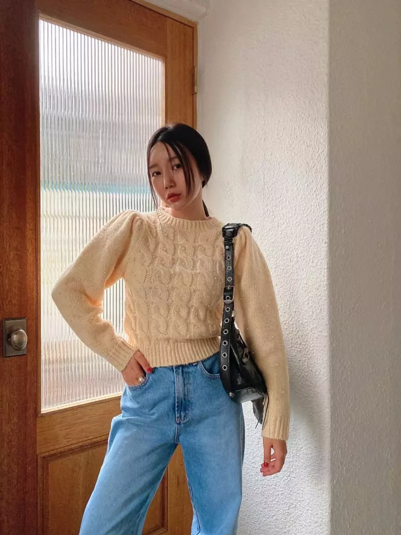 Made - Korean Women Fashion - #momslook - Pearl Knit Tee - 8