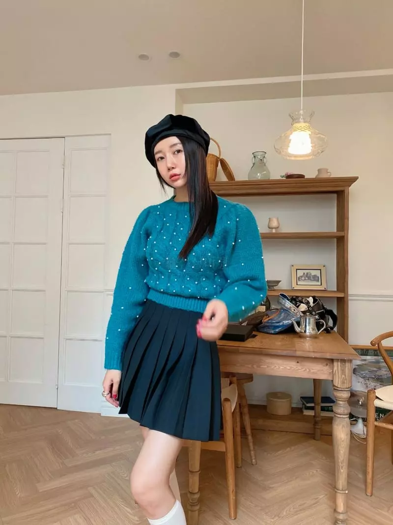 Made - Korean Women Fashion - #momslook - Pearl Knit Tee - 9