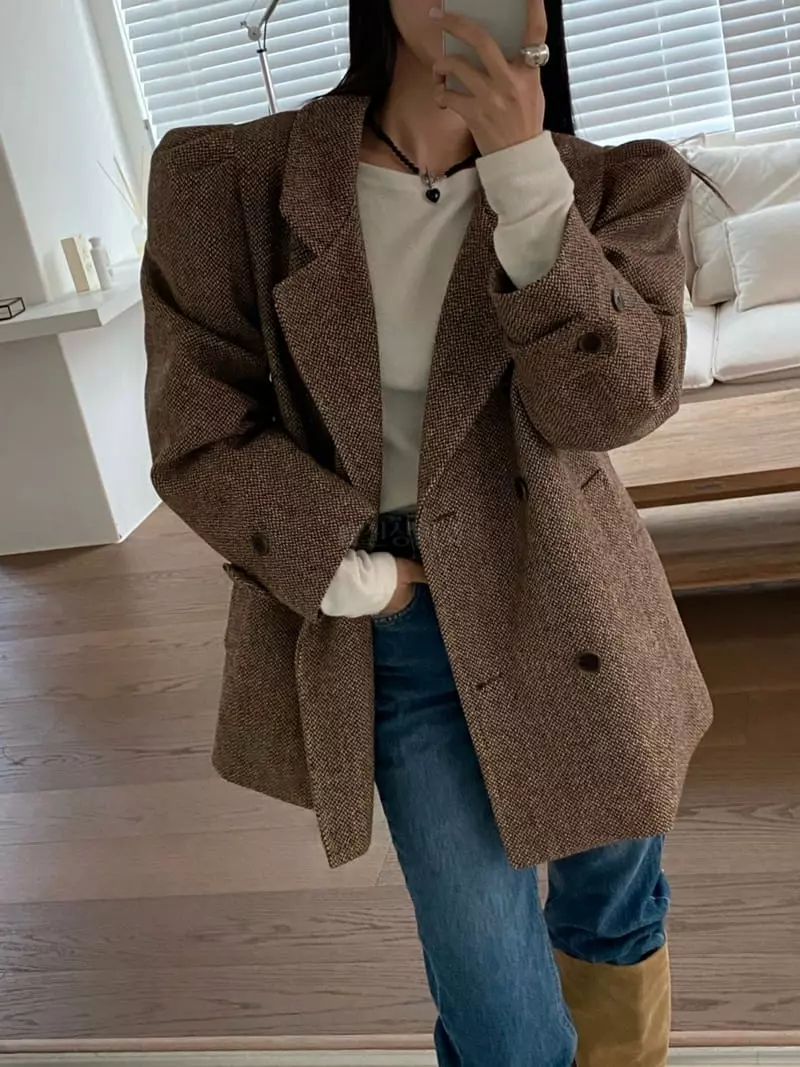 Made - Korean Women Fashion - #momslook - Mue Mue Herringbone Coat - 10