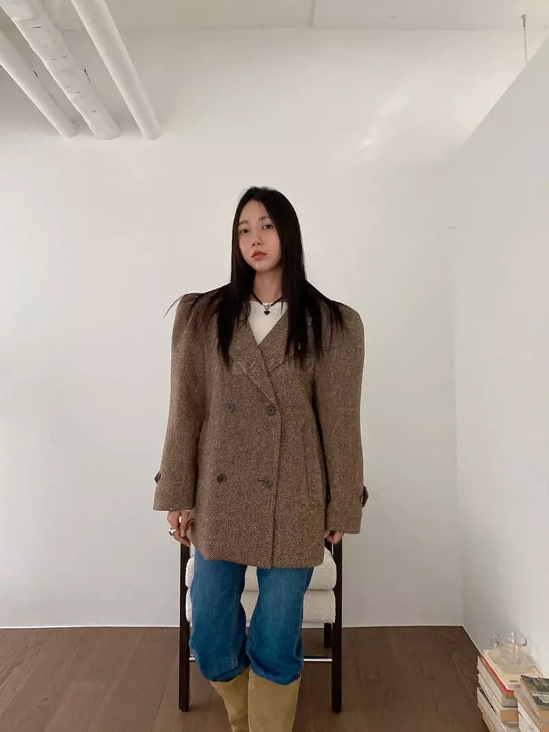 Made - Korean Women Fashion - #momslook - Mue Mue Herringbone Coat - 6