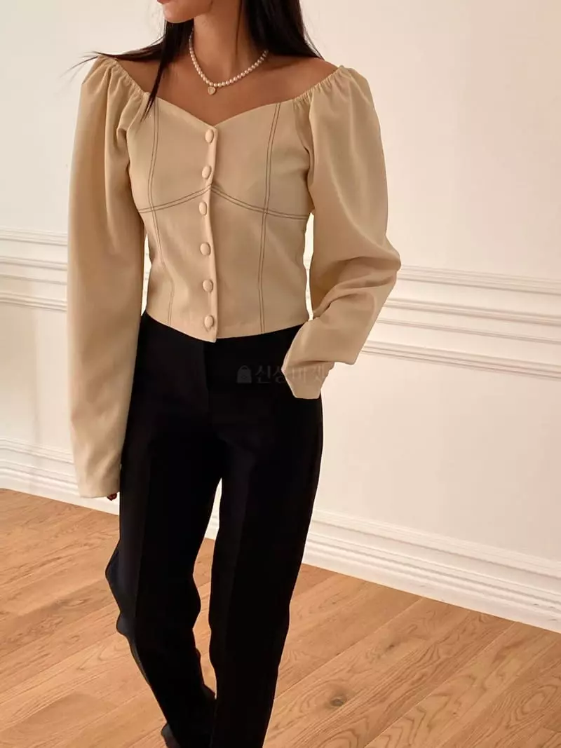 Made - Korean Women Fashion - #shopsmall - Line Blouse - 6