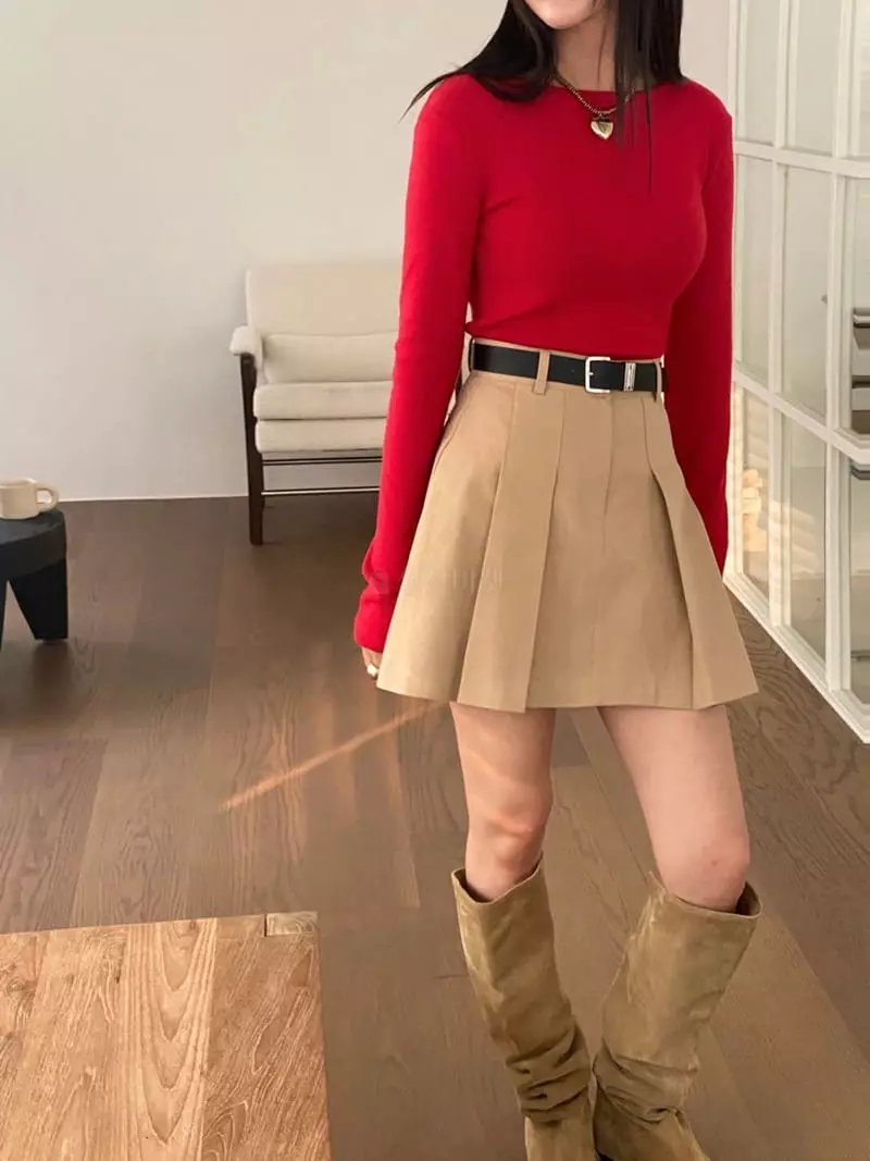 Made - Korean Women Fashion - #romanticstyle - Neck Tee - 4