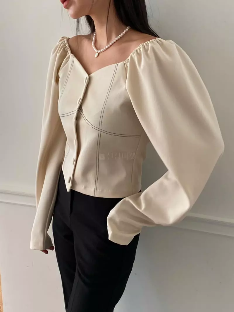 Made - Korean Women Fashion - #thatsdarling - Line Blouse - 7