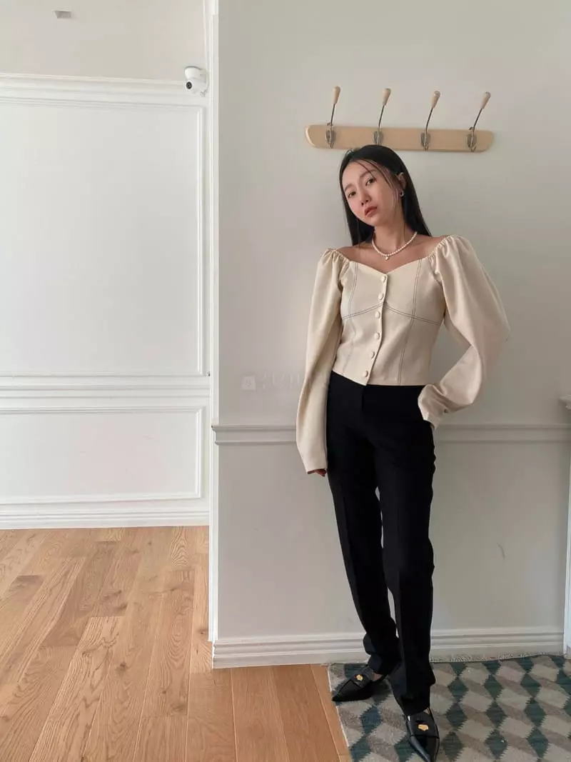 Made - Korean Women Fashion - #vintageinspired - Line Blouse