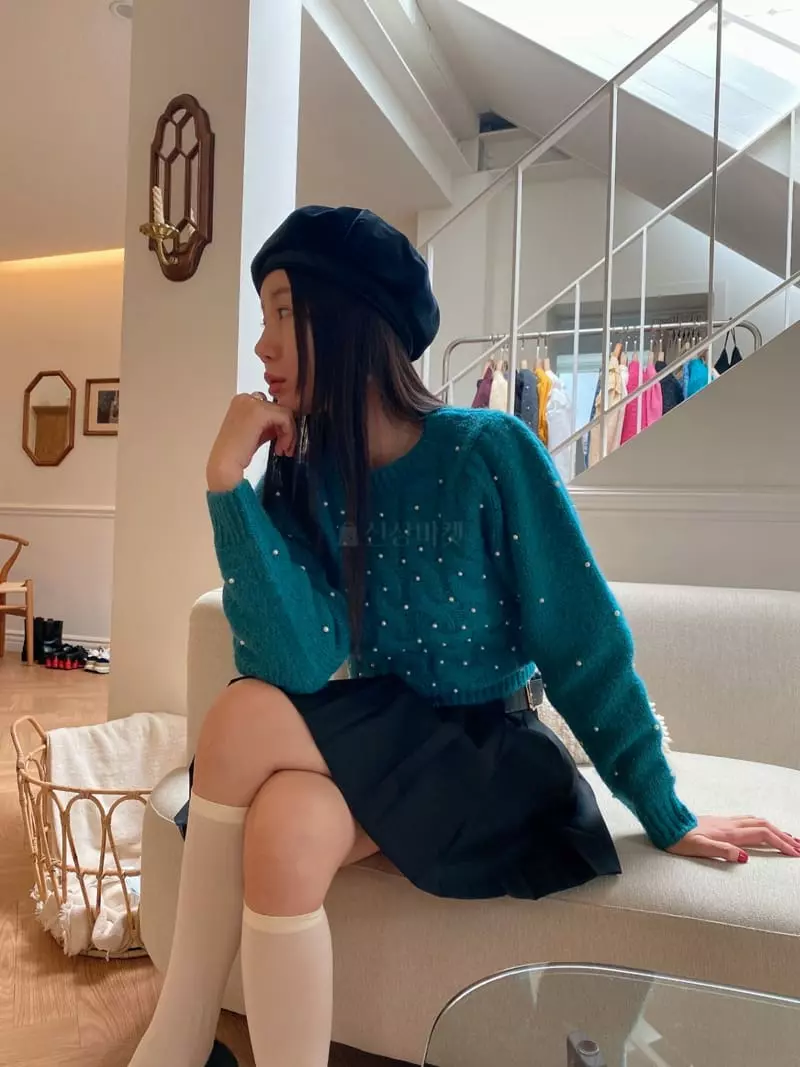 Made - Korean Women Fashion - #womensfashion - Pearl Knit Tee - 10