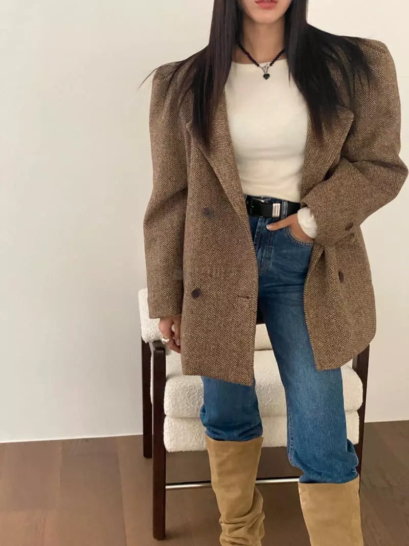 Made - Korean Women Fashion - #womensfashion - Mue Mue Herringbone Coat - 3
