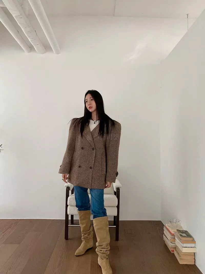 Made - Korean Women Fashion - #womensfashion - Mue Mue Herringbone Coat - 5
