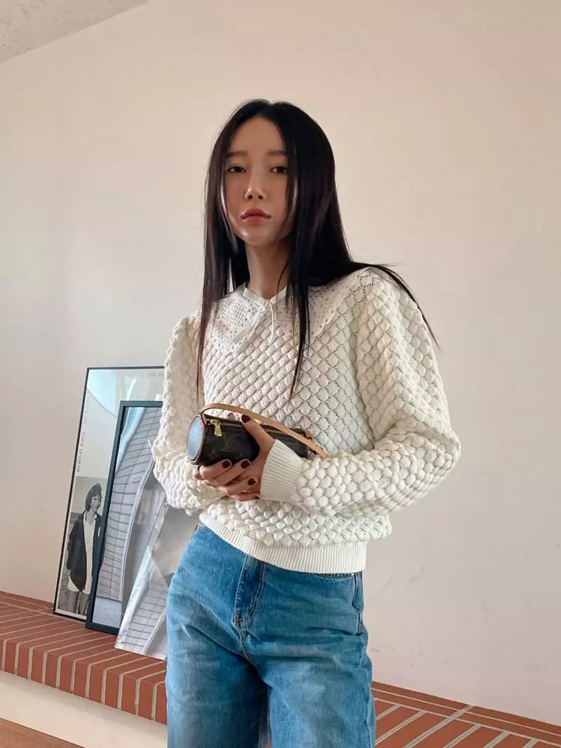 Made - Korean Women Fashion - #womensfashion - Lace Knit Tee - 3