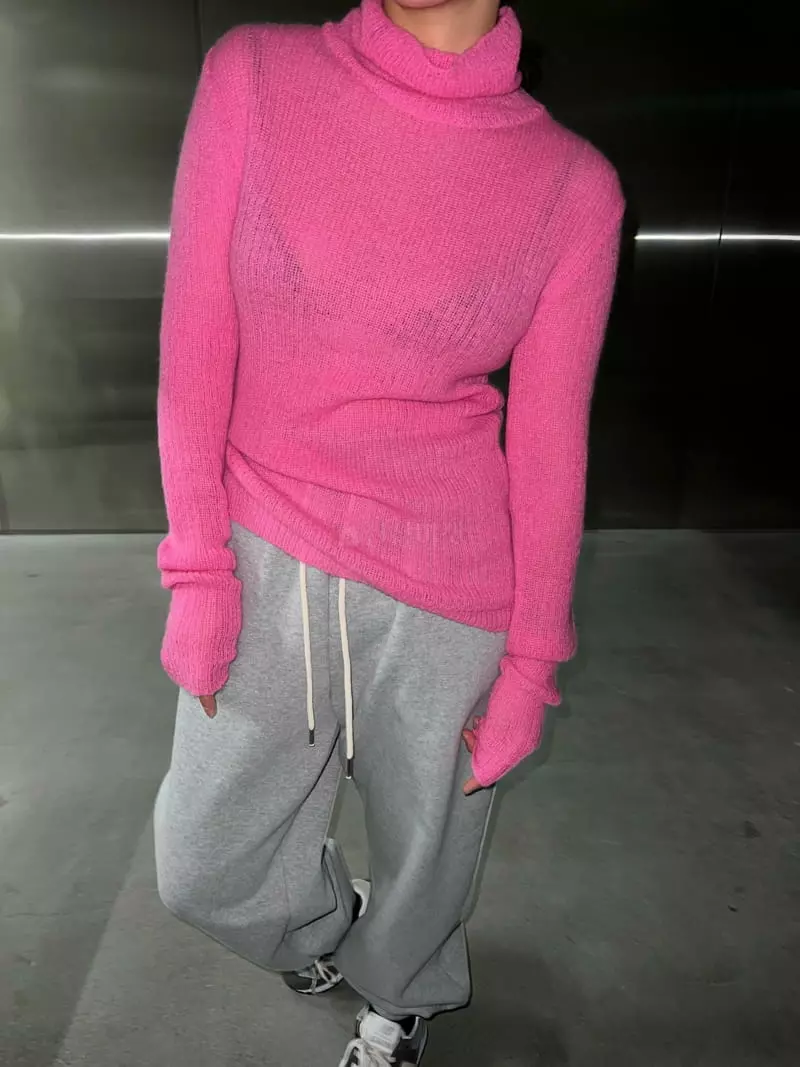 Maint - Korean Women Fashion - #momslook - Mo Hair Turtleneck Tee - 7