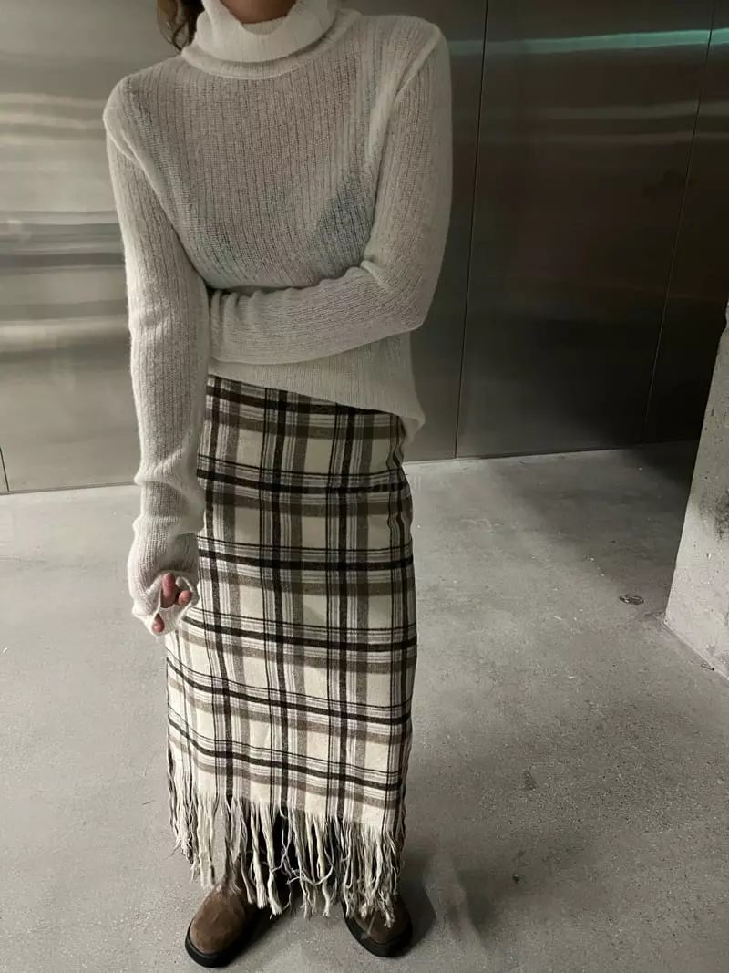 Maint - Korean Women Fashion - #momslook - Quilting Check Skirt - 3