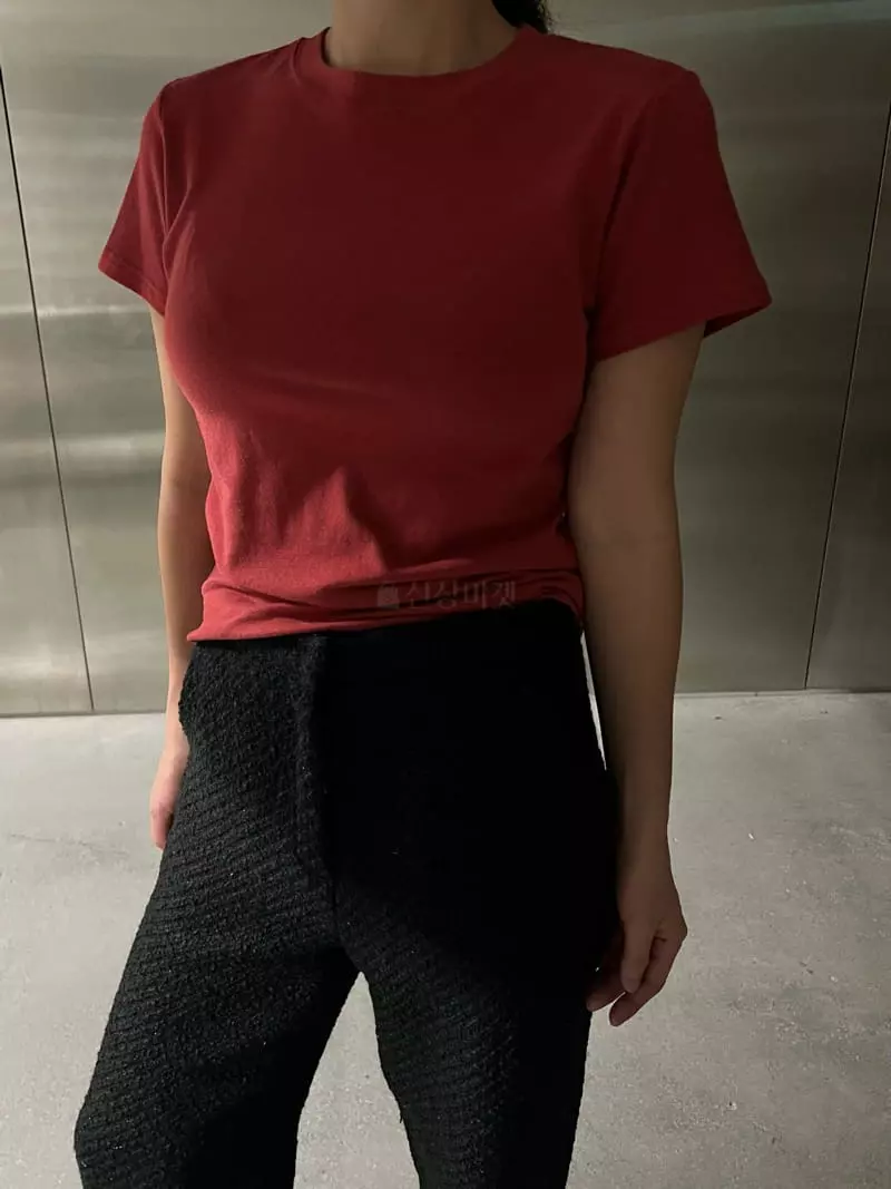 Maint - Korean Women Fashion - #womensfashion - Peach Slim Tee - 6