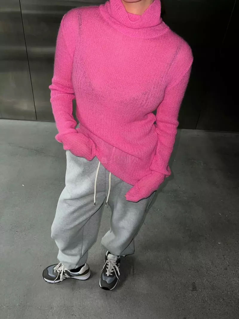 Maint - Korean Women Fashion - #womensfashion - Mo Hair Turtleneck Tee - 2