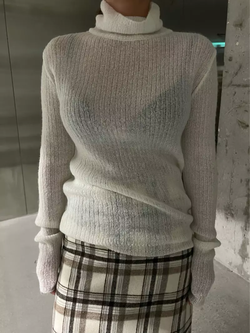 Maint - Korean Women Fashion - #momslook - Mo Hair Turtleneck Tee - 4