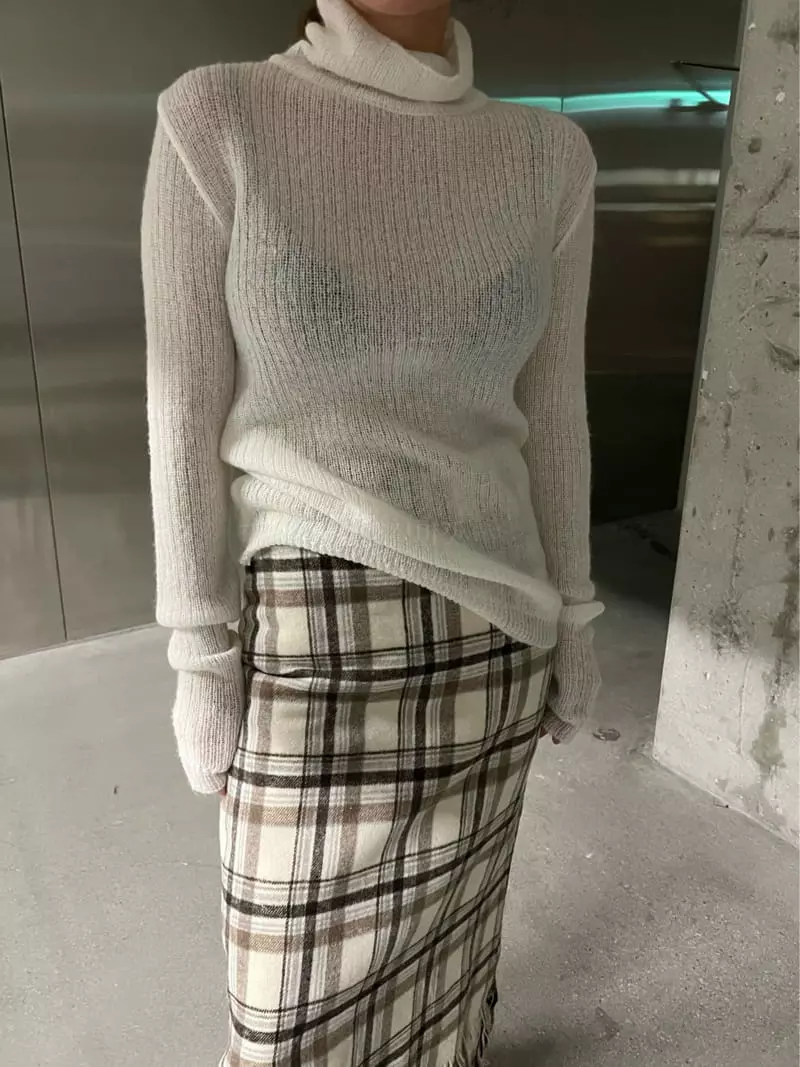 Maint - Korean Women Fashion - #womensfashion - Mo Hair Turtleneck Tee - 6