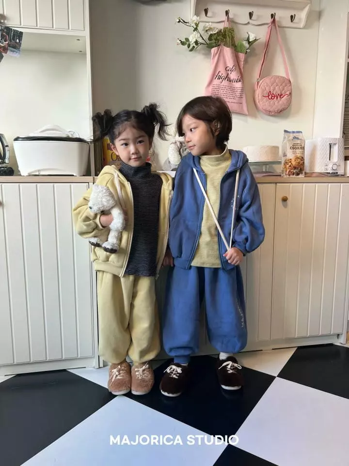 Majorica - Korean Children Fashion - #Kfashion4kids - Fleece Hoody Zip-up Set up - 2