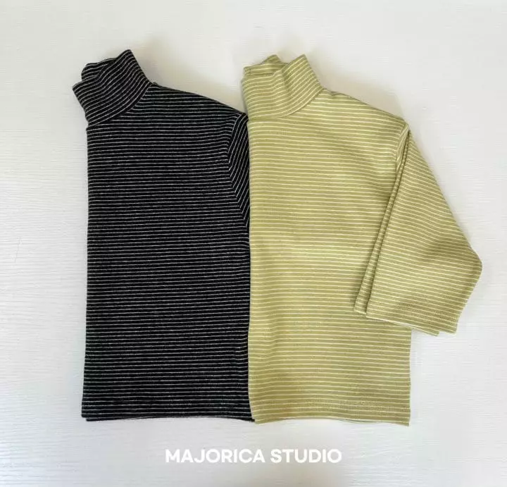 Majorica - Korean Children Fashion - #childofig - Stripes Half Turtleneck Tee