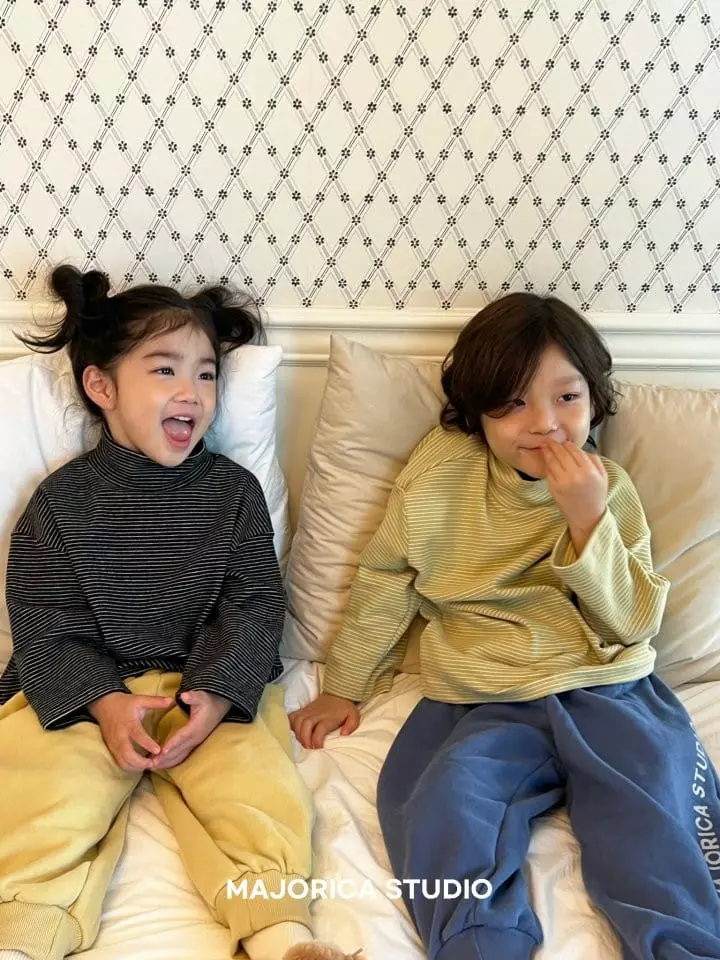 Majorica - Korean Children Fashion - #designkidswear - Stripes Half Turtleneck Tee - 3